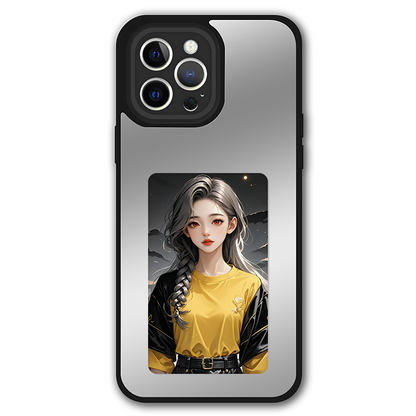 カスタマ ミラーガラスカバースマホケース(防指紋防止)iphone 16pro/16pro max